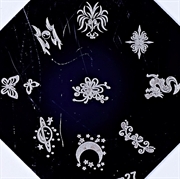 Stempelplade nailart stamping med måne, yin og yang og tribal motiver